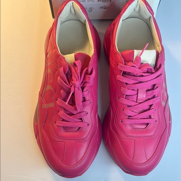 EUC Gucci Women’s Pink Sneakers – Size 40.5 (US 10.5) – Luxury Designer with Box - Picture 4 of 16
